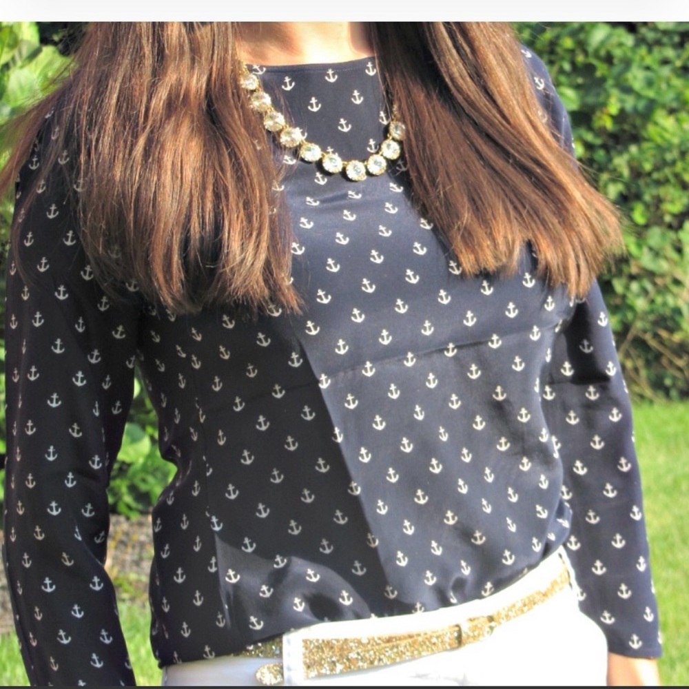 J Crew- Iconic anchor blouse